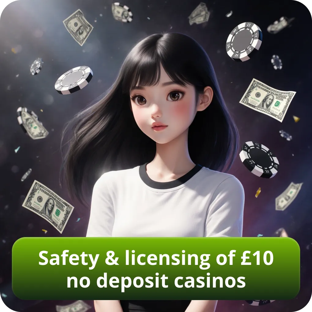 Safety & licensing of £10 no deposit casinos